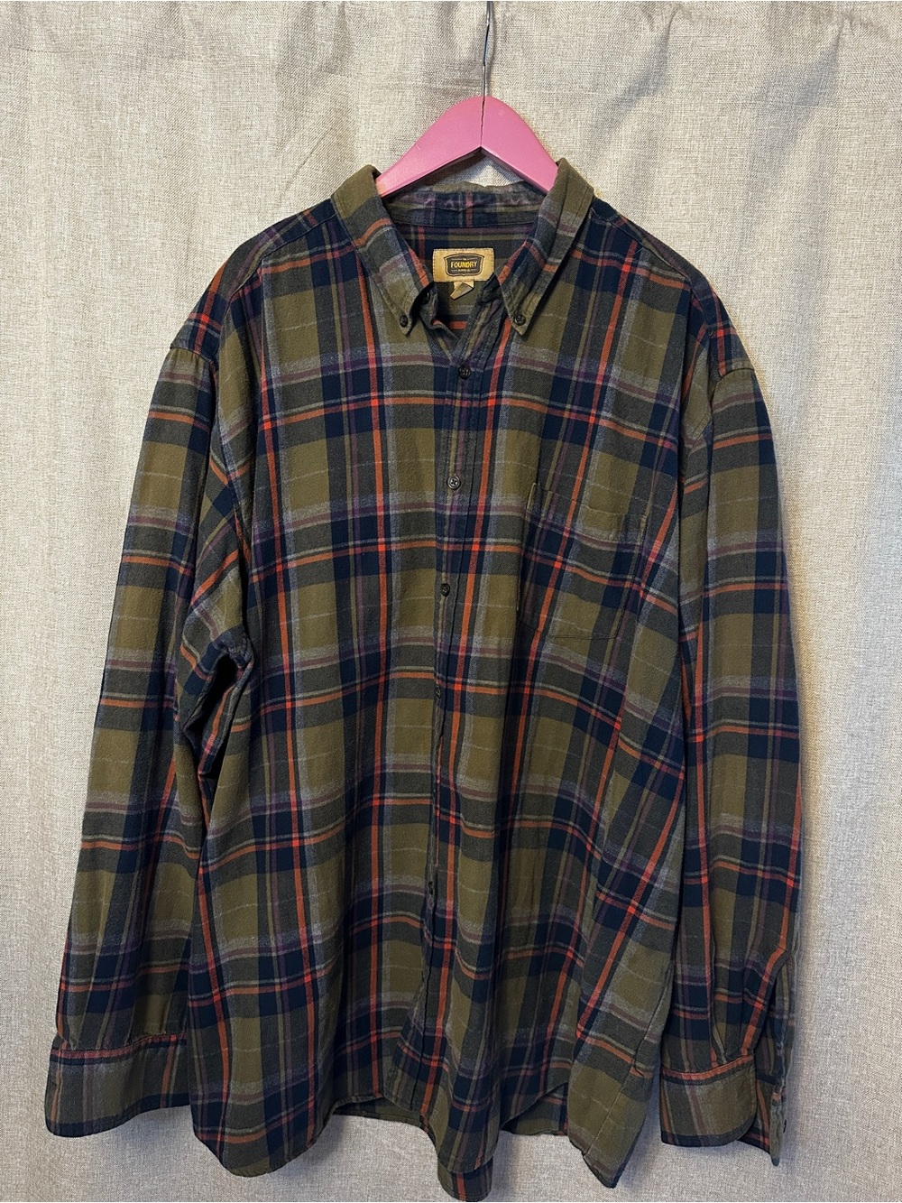 The Foundry Supply Co.  XXLT Plaid Button-Down Shirt